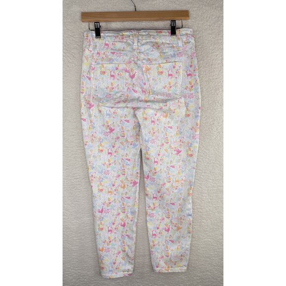 Talbots Pants Womens 2 Crop Legging Pastel Animal Print Stretch Summer‎ Casual - Picture 9 of 13